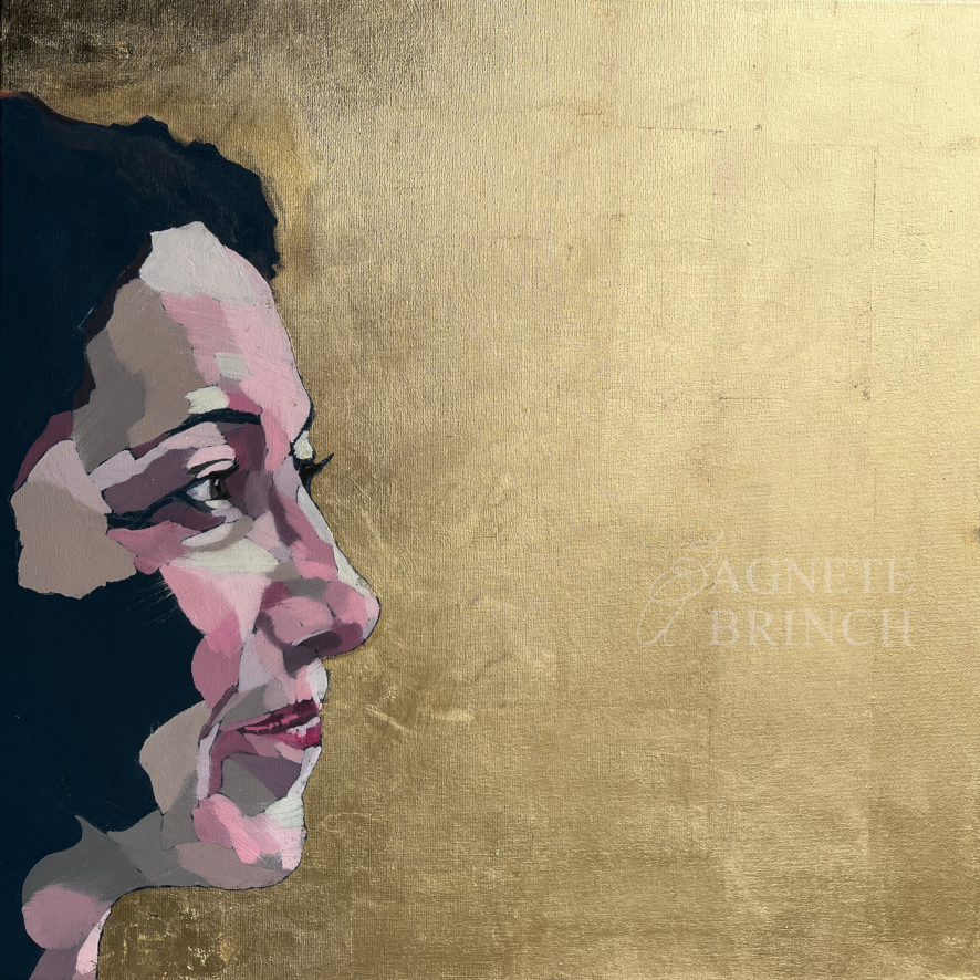 1241. Yildiz Akdogan_Sociale Yildiz Akdogan Akryl olie og bladguld på lærred 50×50 cm