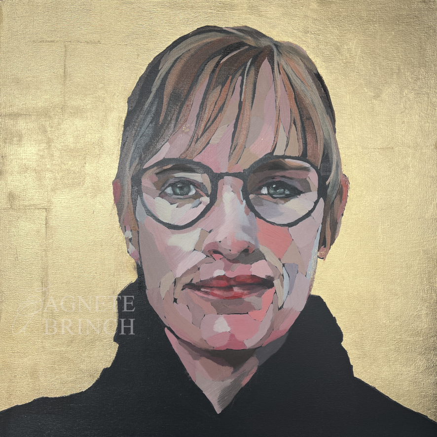 Stephanie Lose Akryl olie og bladguld på lærred 50×50 cm