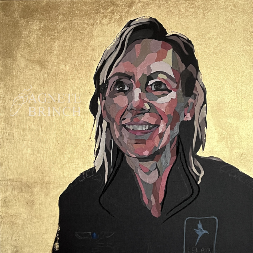 Susanne Hessellund Akryl olie og bladguld på lærred 50×50 cm